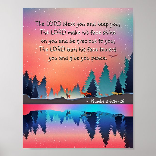 The Lord Bless You Numbers 6:24-26 Winter Lake Poster (Vorne)
