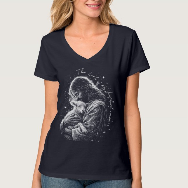 The Lord is my Shepard. Psalm 23. T-Shirt (Vorderseite)