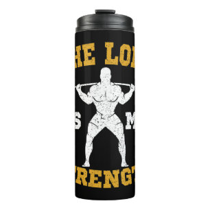 The Lord is my Strength Christian Gym Jesus Workou Thermosbecher