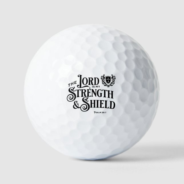 The Lord is my Strength & Shield Royalty  Golfball (Vorderseite)
