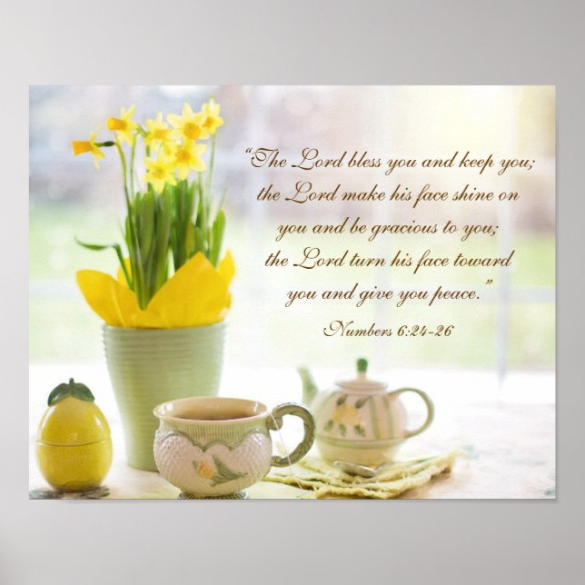 The Lord segne You Bible Verse Tee Party Poster (Vorne)