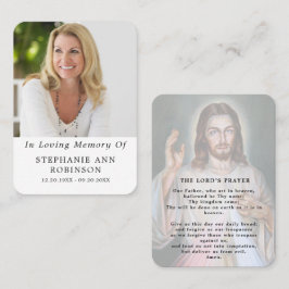 The Lord's Prayer Christian Funeral Prayer Card Visitenkarte