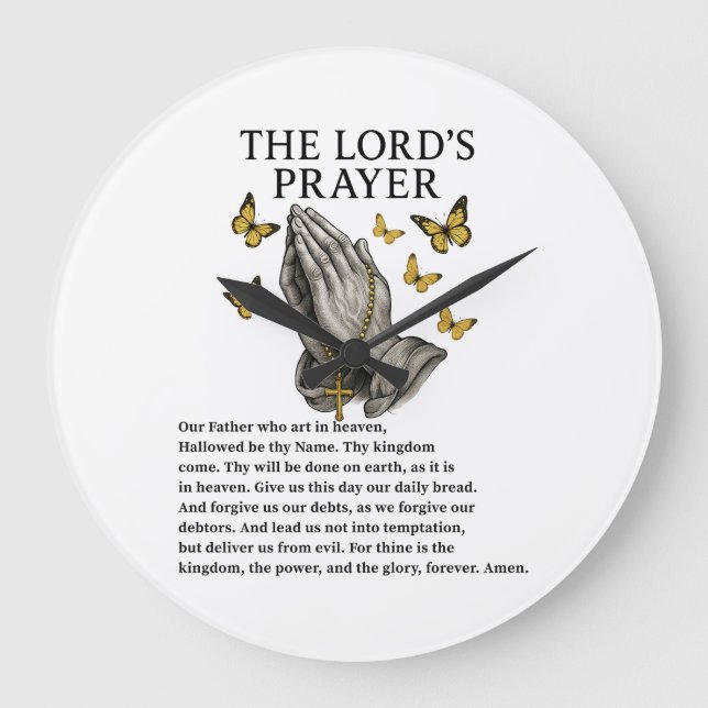The Lord's Prayer Große Wanduhr (Vorderseite)