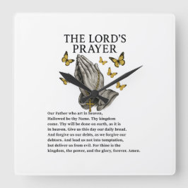The Lord's Prayer Quadratische Wanduhr