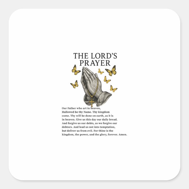The Lord's Prayer Quadratischer Aufkleber (Vorderseite)