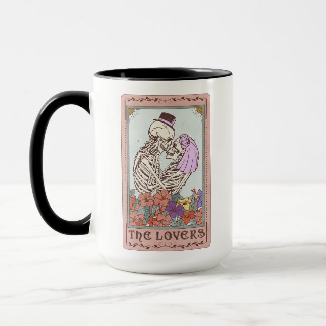 The Lovers Tarot Card Funny Skelett Lucca Tarot Tasse (Links)
