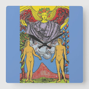 The Lovers Tarot Card Tarots Reading Quadratische Wanduhr