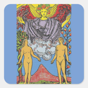 The Lovers Tarot Card Tarots Reading Quadratischer Aufkleber