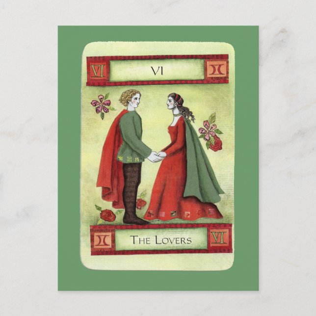 "The Lovers"-Tarot Postkarte (Vorderseite)