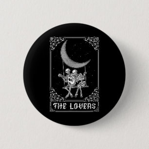 The Lovers Vintage Tarot Card Gothic Halloween Ske Button