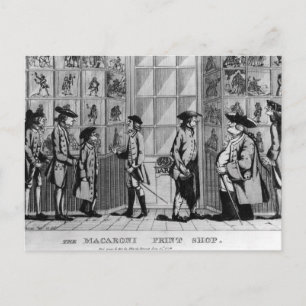 The Macaroni Print Shop, Pub. von N. Darley Postkarte