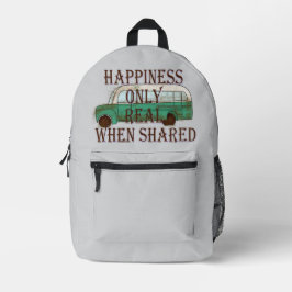 The Magic Bus: Happiness Only Real When Shared -  Bedruckter Rucksack