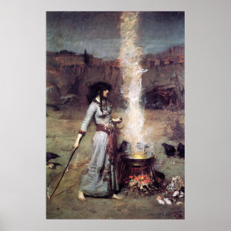 The Magic Circle von John William Waterhouse -1886 Poster