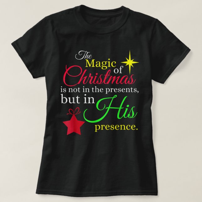 The MAGIC OF CHRISTMAS Christian Jesus Birth T-Shirt (Design vorne)