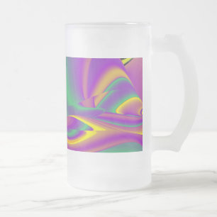 The Magic of Colors , Abstract 3D Rainbowart Mattglas Bierglas