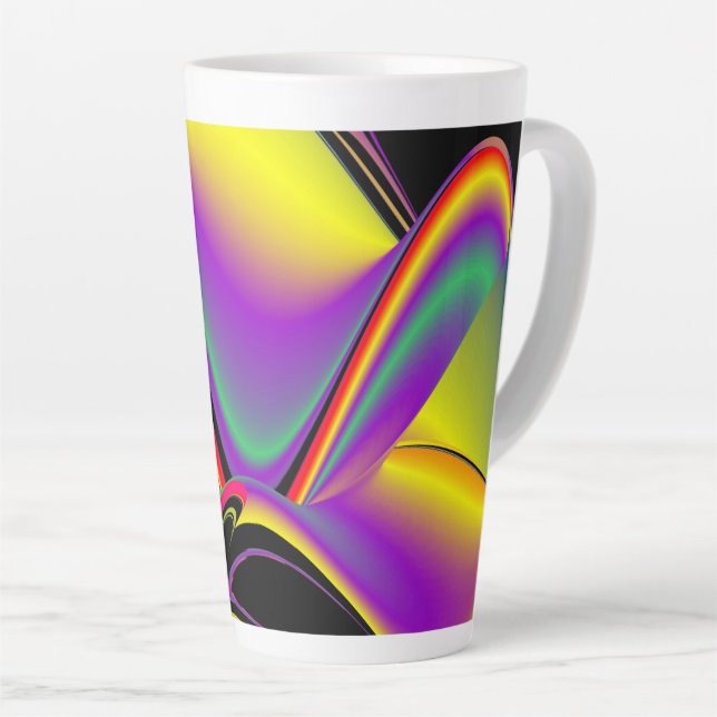 The Magic of Colors , Abstract 3D Rainbowart Milchtasse (Rechte Ecke)