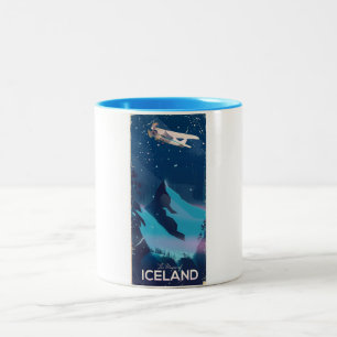 The Magic of Island travel poster Zweifarbige Tasse