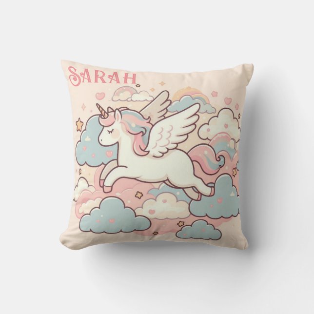 The Magic of Unicorns (Anpassen mit Namen) Kissen (Vorderseite)