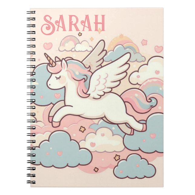 The Magic of Unicorns (Anpassen mit Namen) Notizblock (Vorderseite)