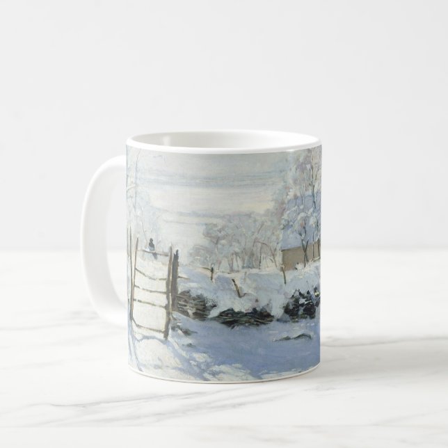 The Magpie by Claude Monet Kaffeetasse (Vorderseite Links)