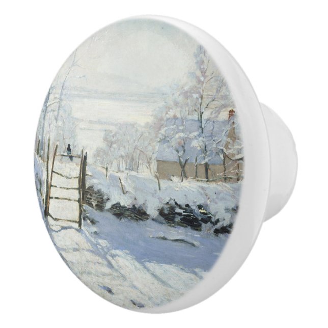 The Magpie by Claude Monet Keramikknauf (Rechts)