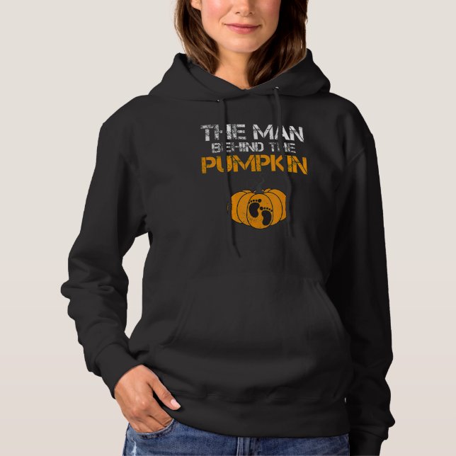The Man Behind The Pumpkin Dad Soon Halloween Preg Hoodie (Vorderseite)