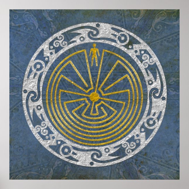 The Man in the Maze - Ornament gold silver Poster (Vorne)