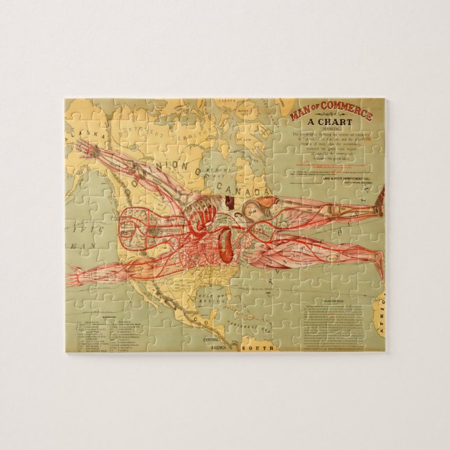 The Man of Commerce Map of United Staaten (1889) (Horizontal)