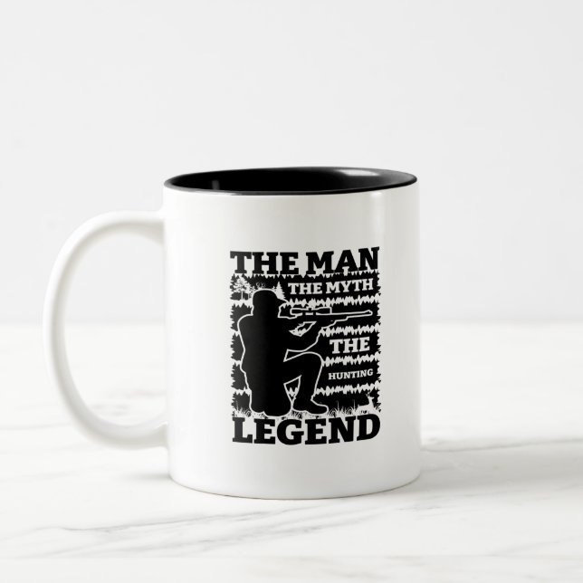 The Man The Myth The Hunting Legend-Hunting-Funny Zweifarbige Tasse (Links)