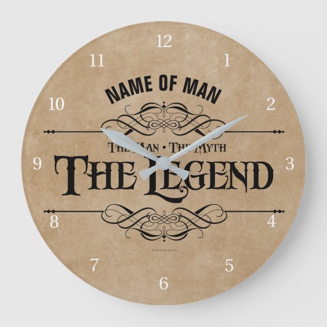 The Man, The Myth, The Legend Large Clock Große Wanduhr (Vorderseite)