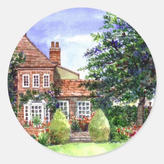 The Manor House, Heslington, York Runder Aufkleber (Vorderseite)