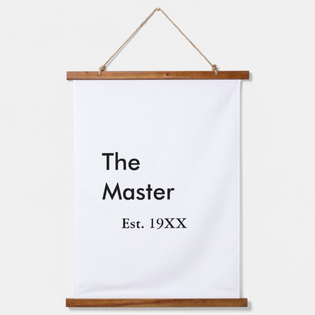 The Master boss name est year date man king title Wandteppich Mit Holzrahmen (Vorderseite)
