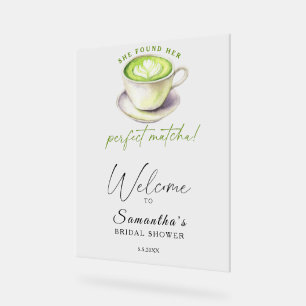 Thé matcha aquarelle Bienvenue à la baby shower de