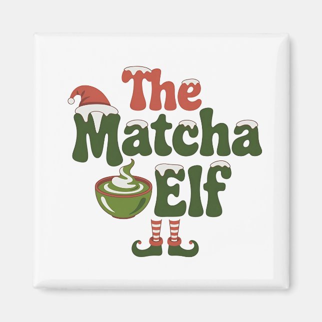 The Matcha Elf Magical Christmas Drink Magnet (Vorne)