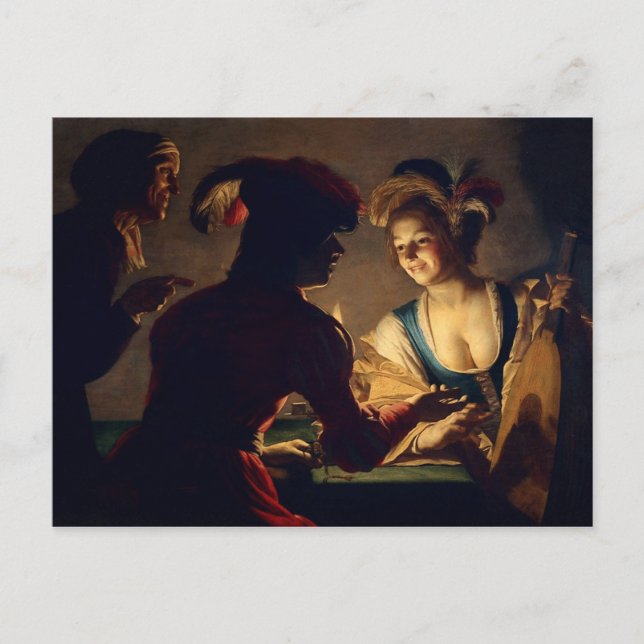 The Matchmaker - Gerrit Van Honthorst Postkarte (Vorderseite)