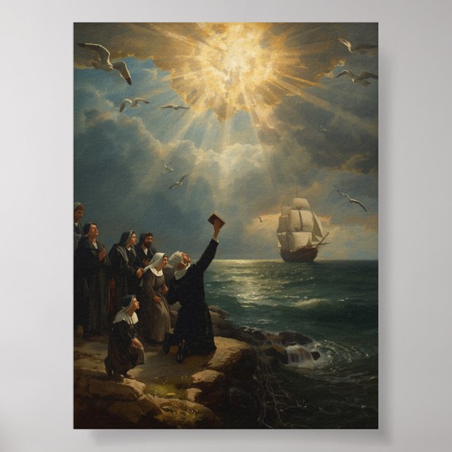 The Mayflower Landing at Plymouth - 1620 Poster (Vorne)