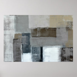 'The Maze' Neutral Abstrakt Art Poster Print