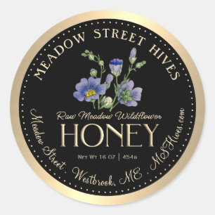 The Meadow Wildblume Honey Spring Ephemeres auf Bl Runder Aufkleber