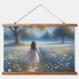 The Meadow's Secret - Whispers of Spring Wandteppich Mit Holzrahmen