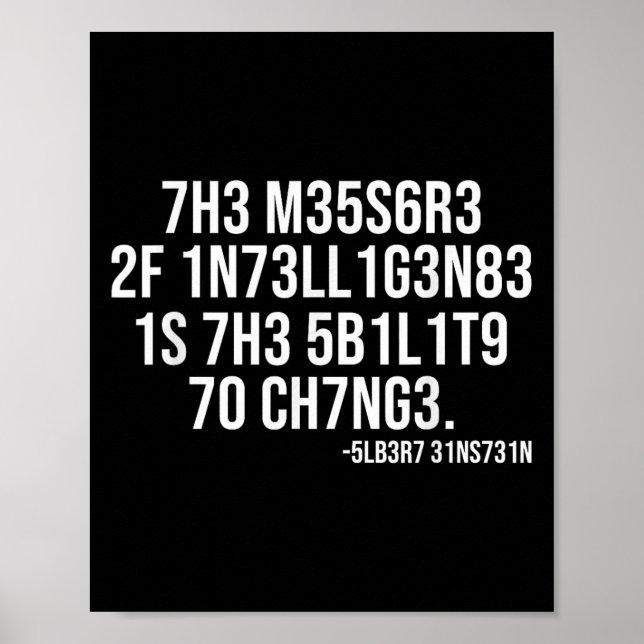 The Measure Of Intelligence Coded Motivational Sci Poster (Vorne)