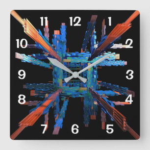 The Mechanics of It All Clock Quadratische Wanduhr