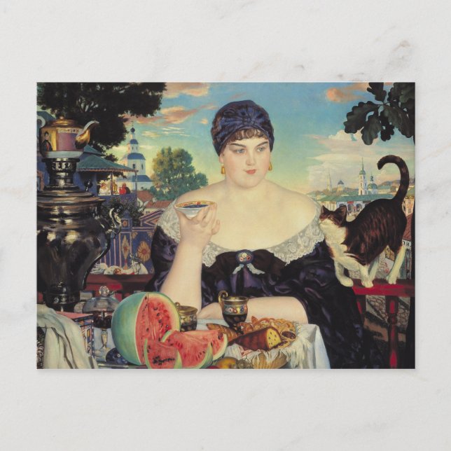 The Merchant's Ehefrau at Tea, 1918 Postkarte (Vorderseite)