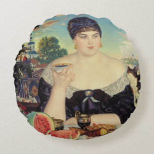 The Merchant's Ehefrau at Tea, 1918 Rundes Kissen