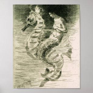 'The Mermaid' (und Seepferd) Frederick Church Poster