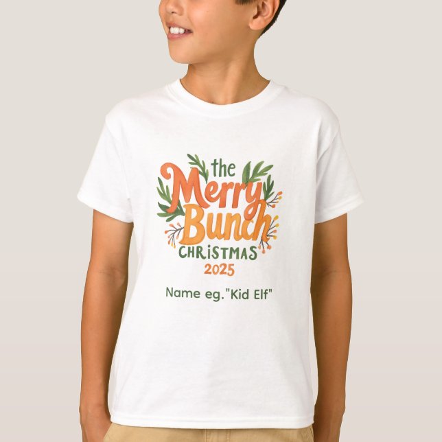 The Merry Bunch – Retro Family Christmas Shirt (Vorderseite)