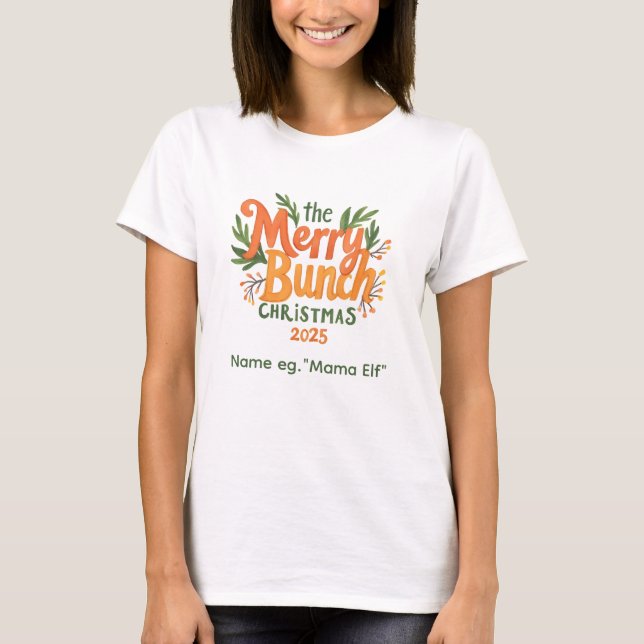 The Merry Bunch – Retro Family Christmas Shirt (Vorderseite)