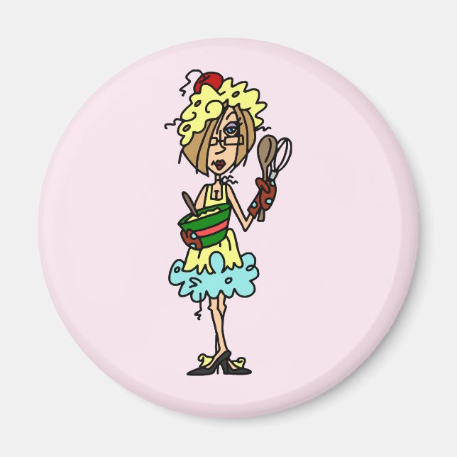 The Messy Cook T - Shirt und Geschenke Magnet (Vorne)