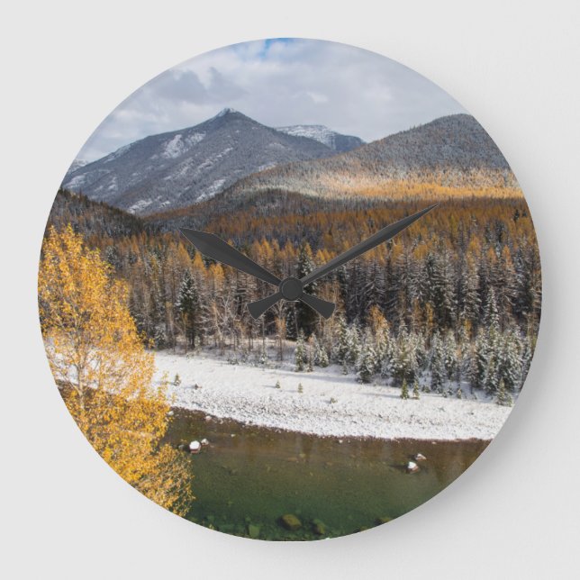 The Middle Fork Of The Flathead River Große Wanduhr (Vorderseite)