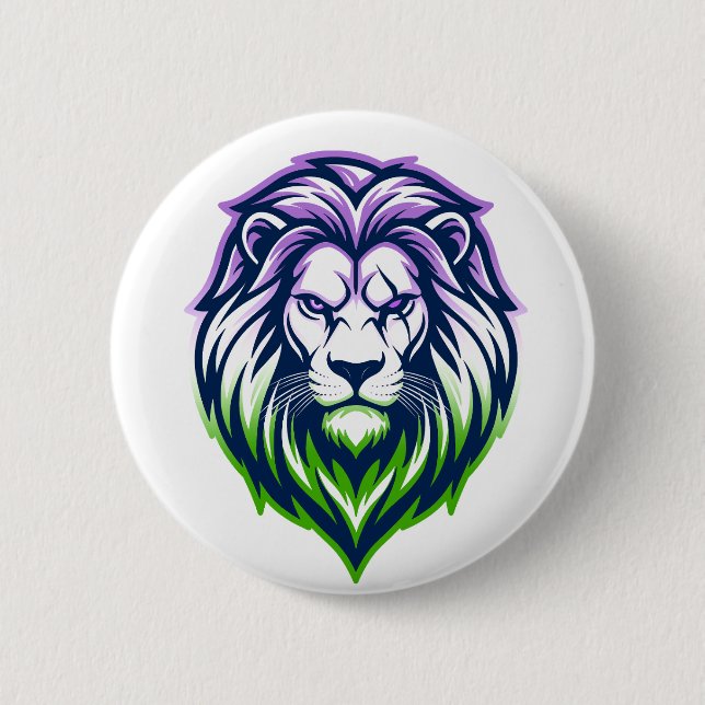 The Mighty Lion - Genderqueer Edition Button (Vorderseite)