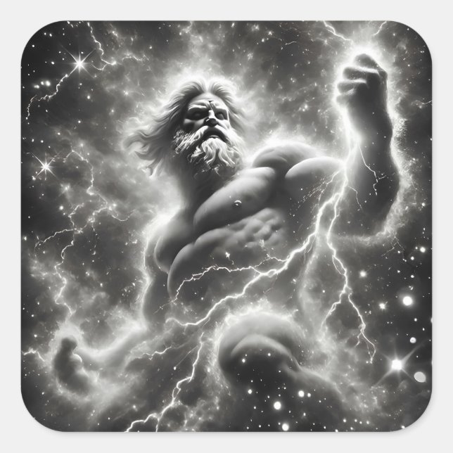  the mighty zeus quadratischer aufkleber (Vorderseite)